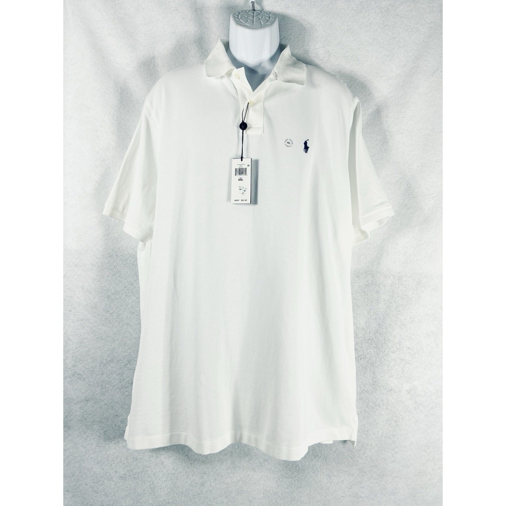 Polo Ralph Lauren Polo Shirt Men's XXL White Short Sleeves Cotton Preppy New